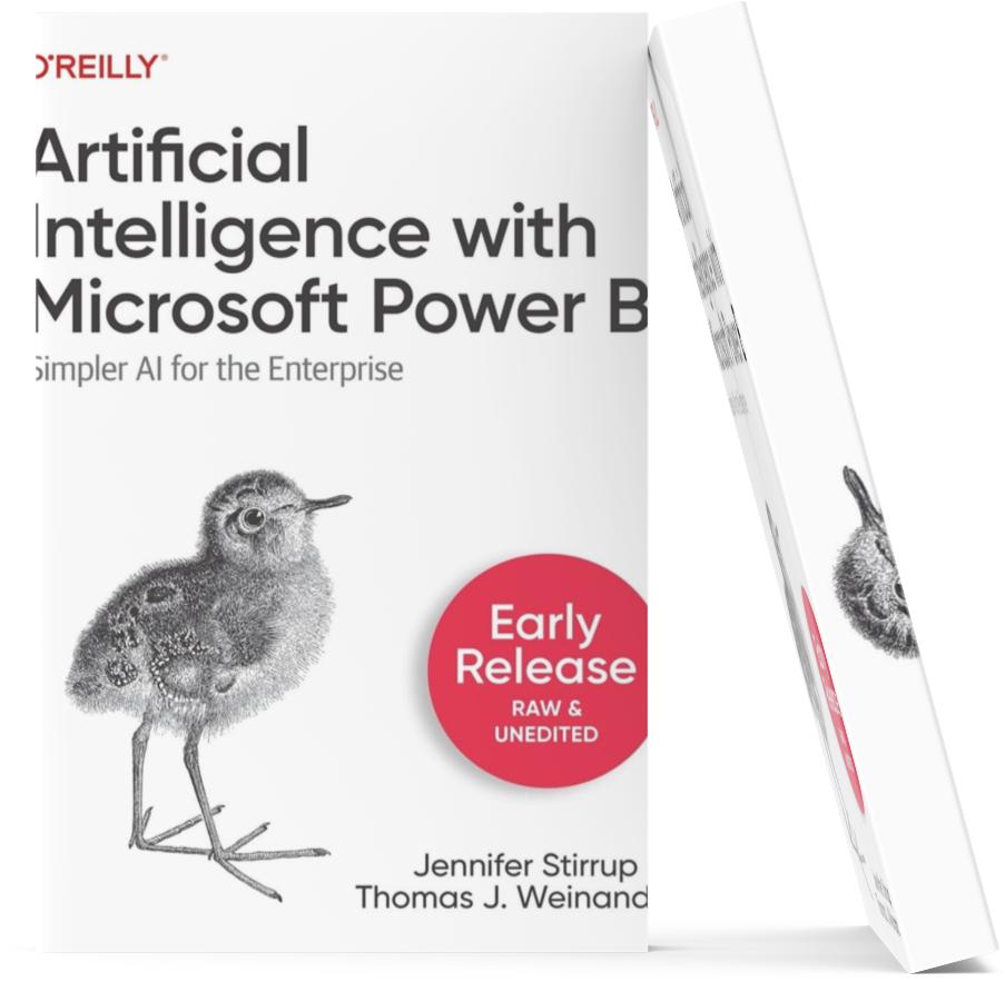 Artificial Intelligence with Microsoft Power BI Click to open expanded view Read sample Follow the author Thomas Weinandy Thomas WeinandyThomas Weinandy Follow Artificial Intelligence with Microsoft Power BI